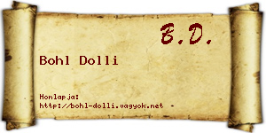 Bohl Dolli névjegykártya